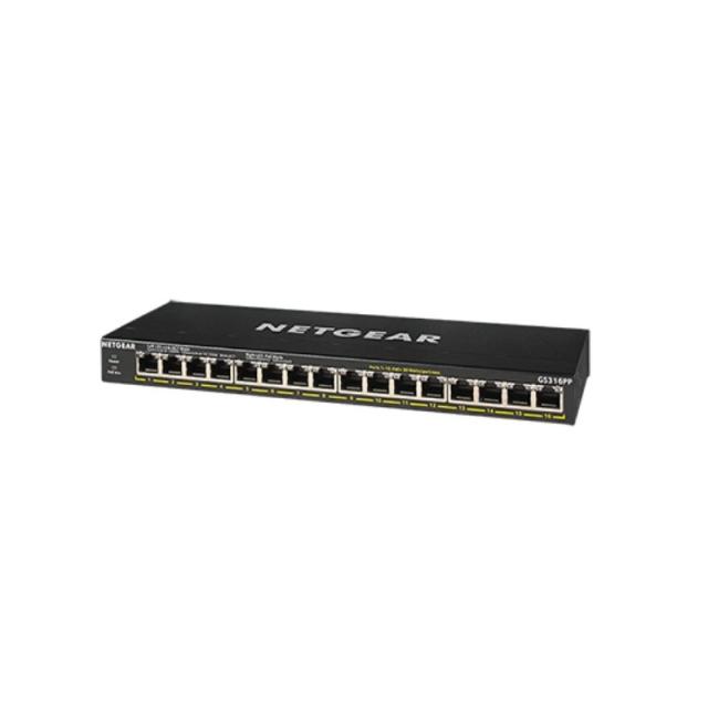 NETGEAR - GS316PP No administrado Gigabit Ethernet (10/100/1000) Energía sobre Ethernet (PoE) Negro