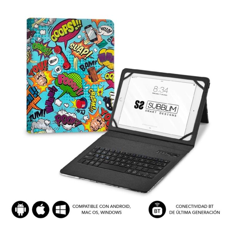 SUBBLIM - Funda con Teclado Keytab Pro BT Trendy Comic