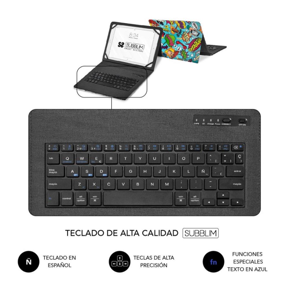 SUBBLIM - Funda con Teclado Keytab Pro BT Trendy Comic