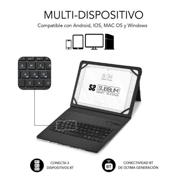 SUBBLIM - Funda con Teclado Keytab Pro BT Trendy Comic