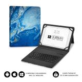SUBBLIM - Funda con Teclado Keytab Pro BT Trendy Marmol Azul