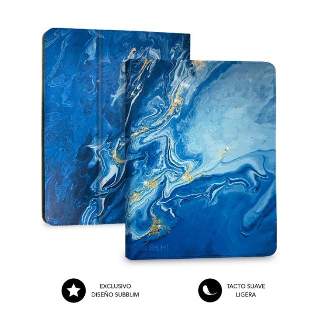 SUBBLIM - Funda con Teclado Keytab Pro BT Trendy Marmol Azul
