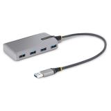 StarTech.com - Hub USB de 4 Puertos - USB 3.0 de 5Gbps - Alimentado por el Bus - Concentrador de 4 Puertos USB-A con Alimentació