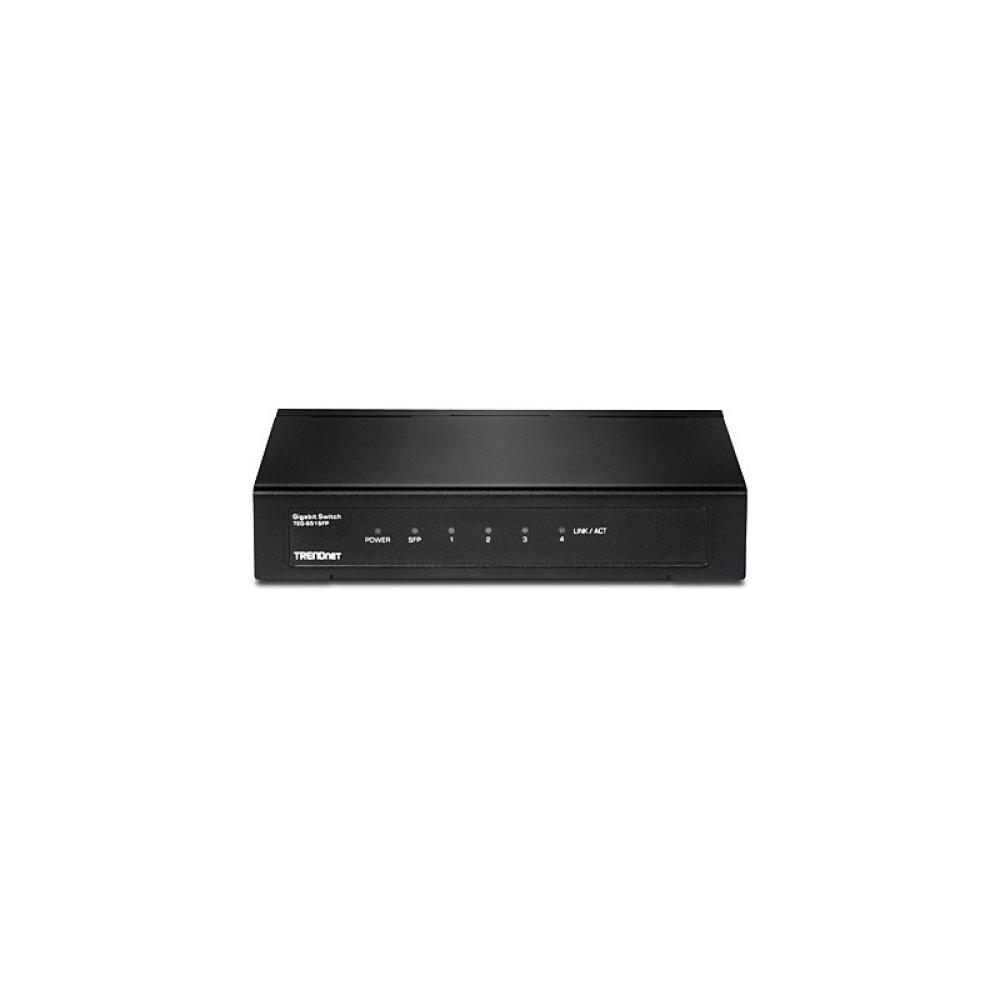 Trendnet - TEG-S51SFP switch No administrado Gigabit Ethernet (10/100/1000) Negro