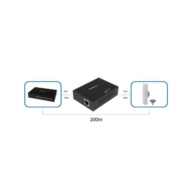 StarTech.com - Gigabit PoE+ Extender - 802.3at/af - 100m