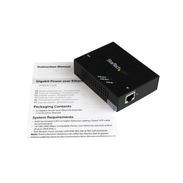 StarTech.com - Gigabit PoE+ Extender - 802.3at/af - 100m