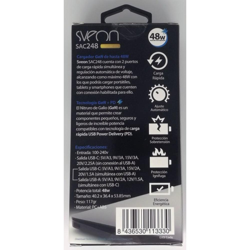 Sveon - SAC248 adaptador e inversor de corriente Interior 48 W Blanco