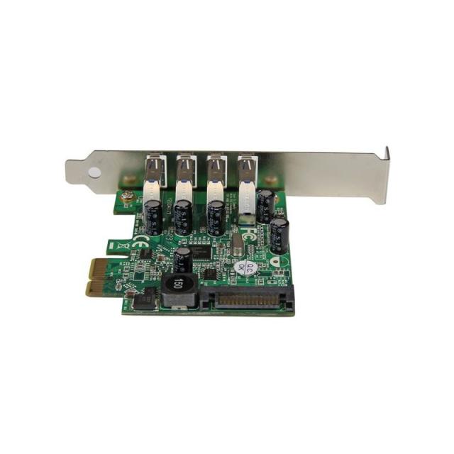 StarTech.com - Tarjeta Adaptador PCI Express PCI-E USB 3.0 con UASP de 4 Puertos - Alimentación SATA