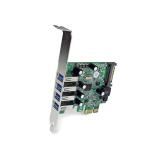 StarTech.com - Tarjeta Adaptador PCI Express PCI-E USB 3.0 con UASP de 4 Puertos - Alimentación SATA