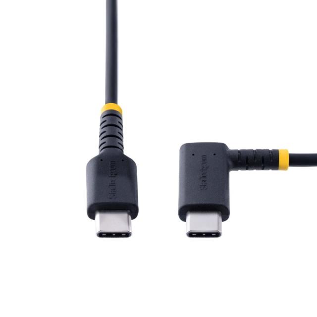 StarTech.com - Cable 15cm USB C Acodado - en Ángulo Recto - PD 60W - 3A - Cable USB-C de Carga Rápida - de Alta Resistencia - US
