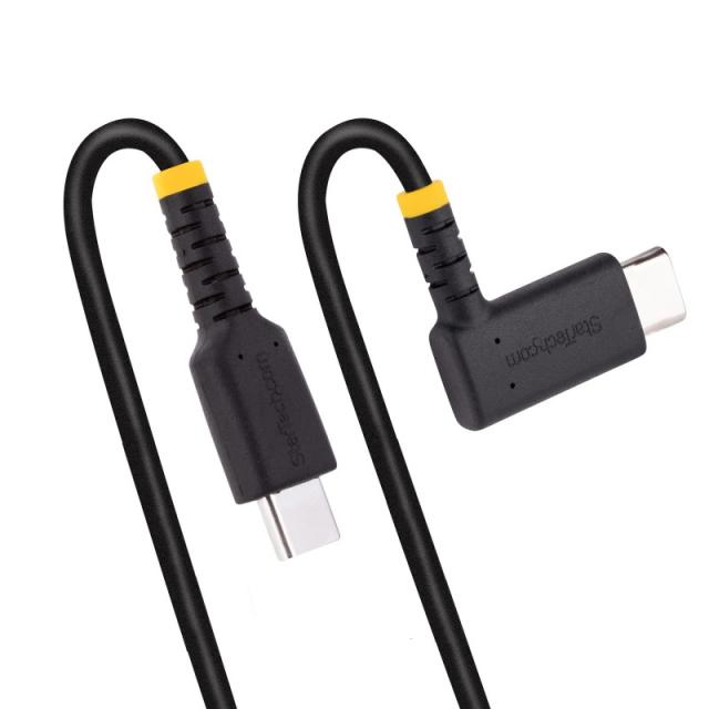 StarTech.com - Cable 15cm USB C Acodado - en Ángulo Recto - PD 60W - 3A - Cable USB-C de Carga Rápida - de Alta Resistencia - US