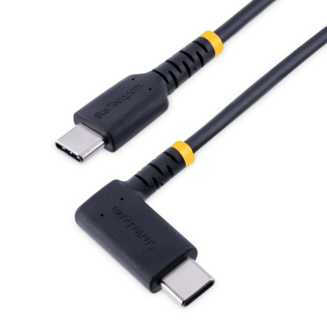 StarTech.com - Cable 15cm USB C Acodado - en Ángulo Recto - PD 60W - 3A - Cable USB-C de Carga Rápida - de Alta Resistencia - US