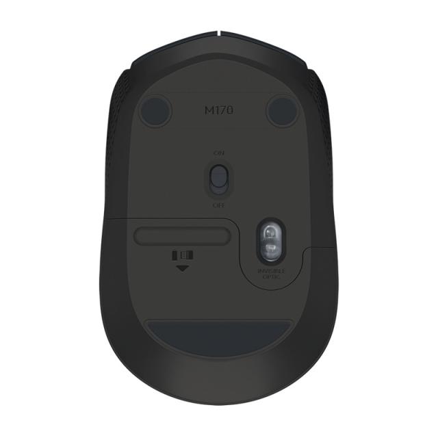 Logitech - M170 Grey-K ratón Oficina Ambidextro RF inalámbrico Óptico 1000 DPI