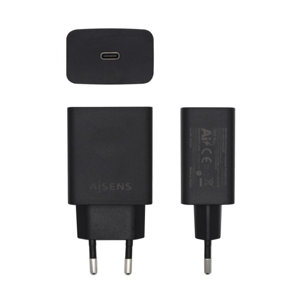 AISENS - Cargador USB-C PD 3.0 1 Puerto 1x USB-C 20 W, Negro