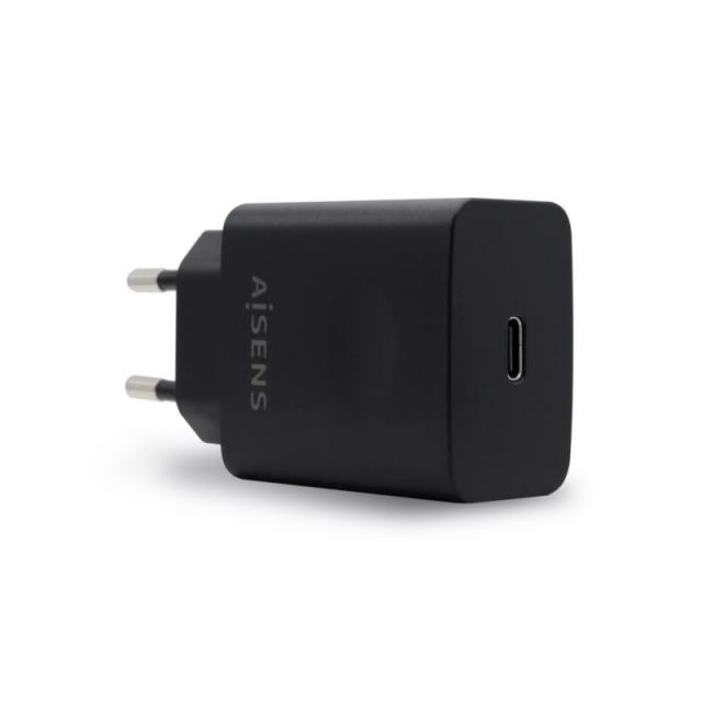 AISENS - Cargador USB-C PD 3.0 1 Puerto 1x USB-C 20 W, Negro