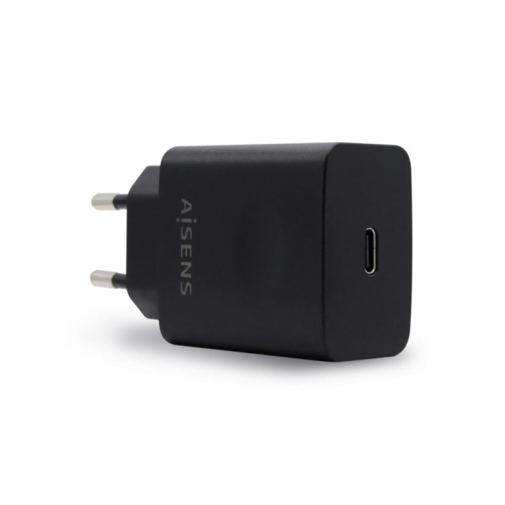 AISENS - Cargador USB-C PD 3.0 1 Puerto 1x USB-C 20 W, Negro