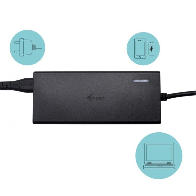 i-tec - USB-C Dual Display Docking Station with Power Delivery 65W + Universal Charger 77 W