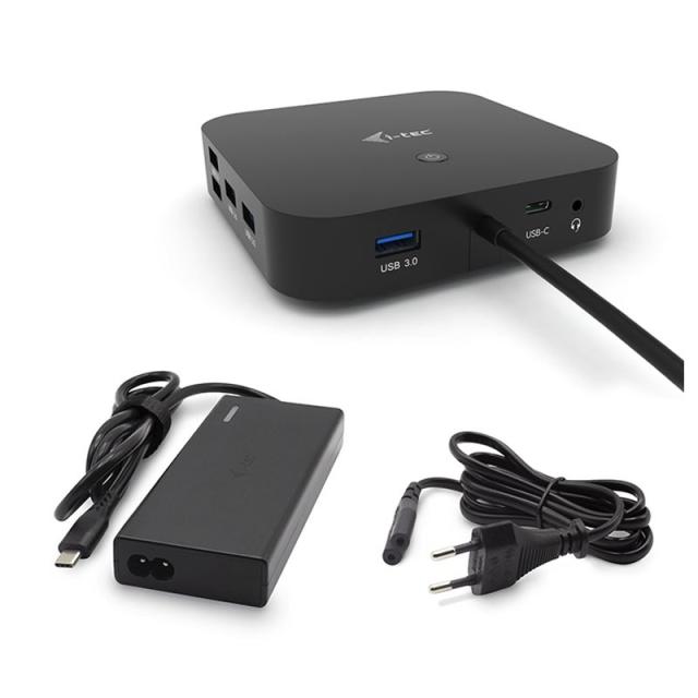 i-tec - USB-C Dual Display Docking Station with Power Delivery 65W + Universal Charger 77 W