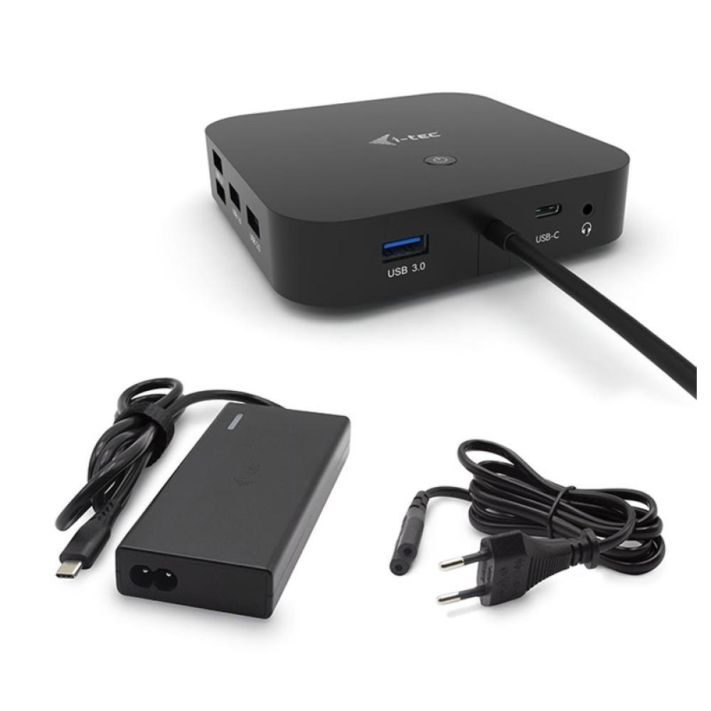 i-tec - USB-C Dual Display Docking Station with Power Delivery 65W + Universal Charger 77 W