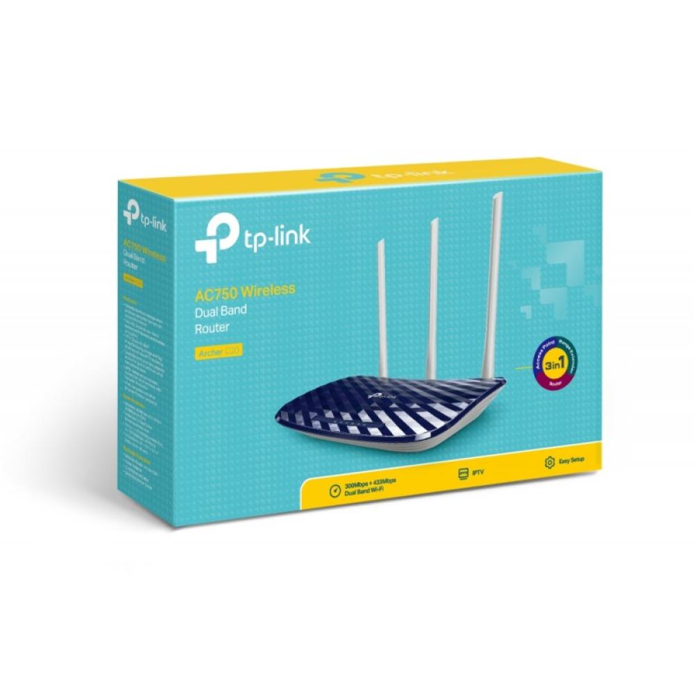 TP-Link - AC750 router inalámbrico Ethernet rápido Doble banda (2,4 GHz / 5 GHz) Negro, Blanco