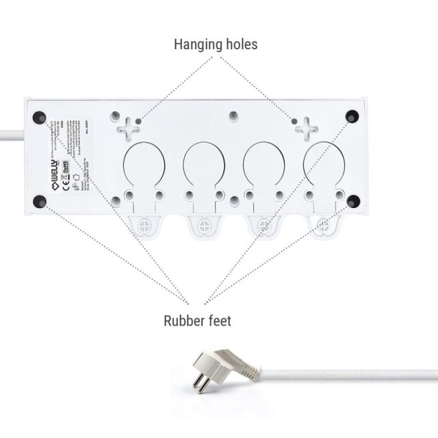 Welly Enjoy IT - WY13160 base múltiple 1,5 m 4 salidas AC Interior Blanco