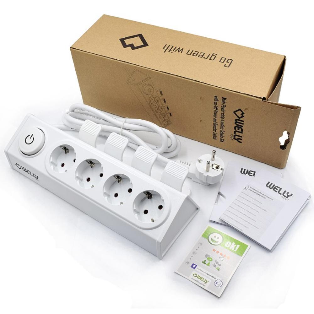 Welly Enjoy IT - WY13160 base múltiple 1,5 m 4 salidas AC Interior Blanco