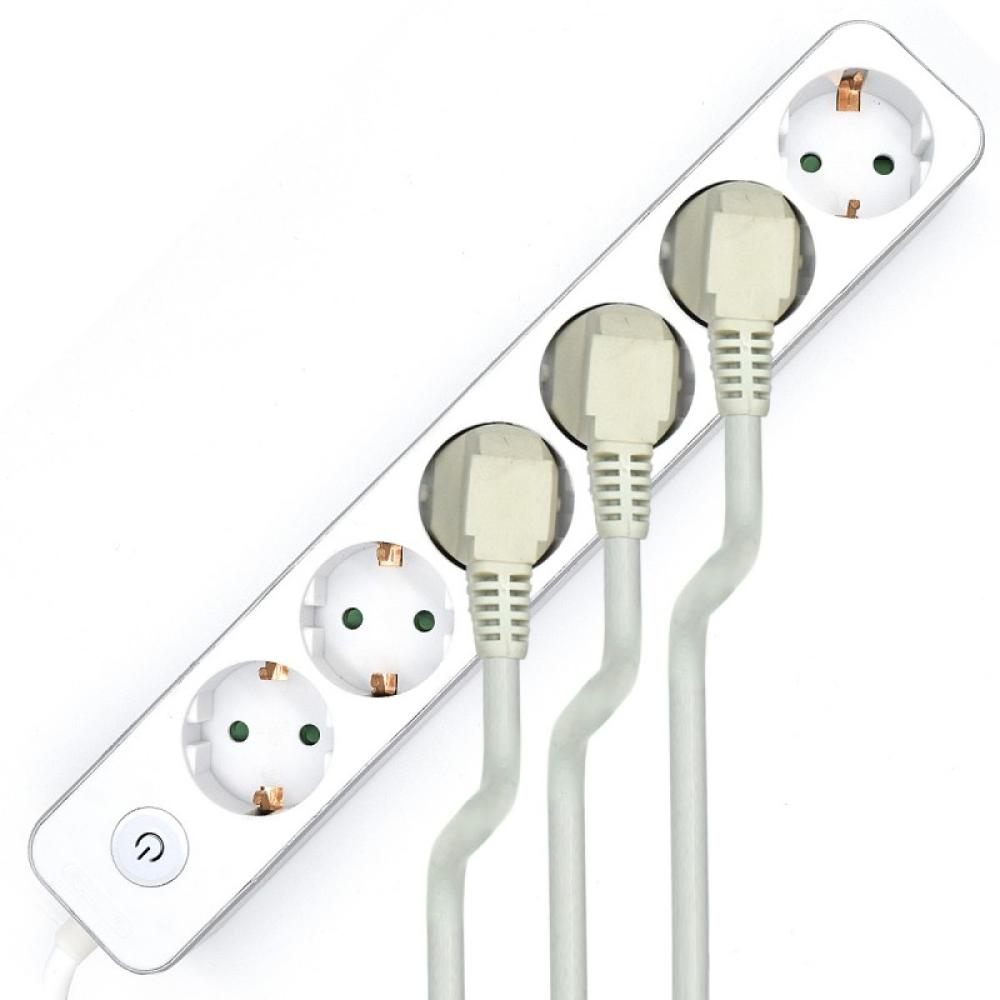 Welly Enjoy IT - WY13166 base múltiple 1,5 m 6 salidas AC Interior Plata, Blanco