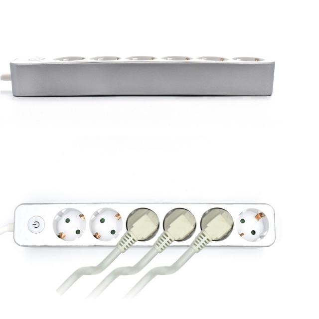 Welly Enjoy IT - WY13166 base múltiple 1,5 m 6 salidas AC Interior Plata, Blanco