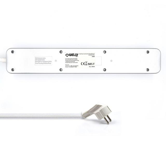 Welly Enjoy IT - WY13166 base múltiple 1,5 m 6 salidas AC Interior Plata, Blanco