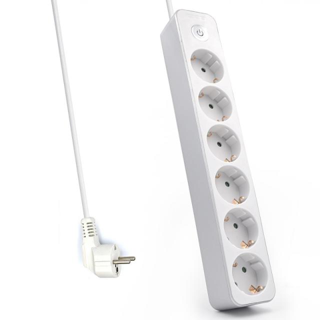 Welly Enjoy IT - WY13166 base múltiple 1,5 m 6 salidas AC Interior Plata, Blanco