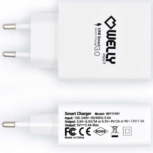Welly Enjoy IT - WY11101 cargador de dispositivo móvil Blanco Corriente alterna Carga rápida Interior