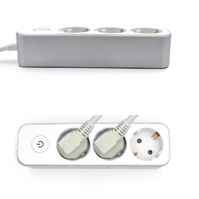 Welly Enjoy IT - WY13163 base múltiple 1,5 m 3 salidas AC Interior Plata, Blanco