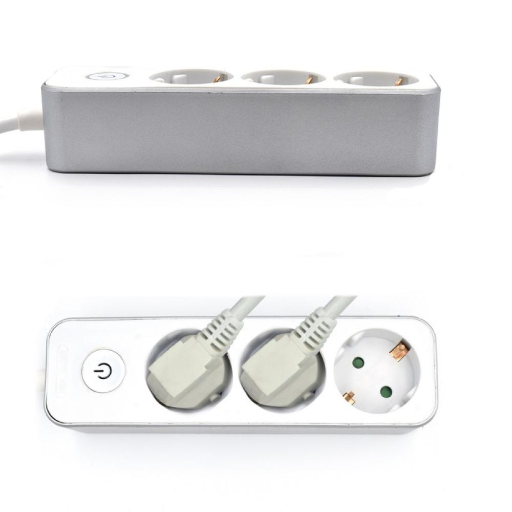 Welly Enjoy IT - WY13163 base múltiple 1,5 m 3 salidas AC Interior Plata, Blanco