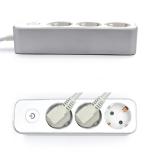 Welly Enjoy IT - WY13163 base múltiple 1,5 m 3 salidas AC Interior Plata, Blanco