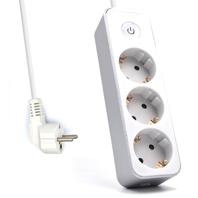 Welly Enjoy IT - WY13163 base múltiple 1,5 m 3 salidas AC Interior Plata, Blanco