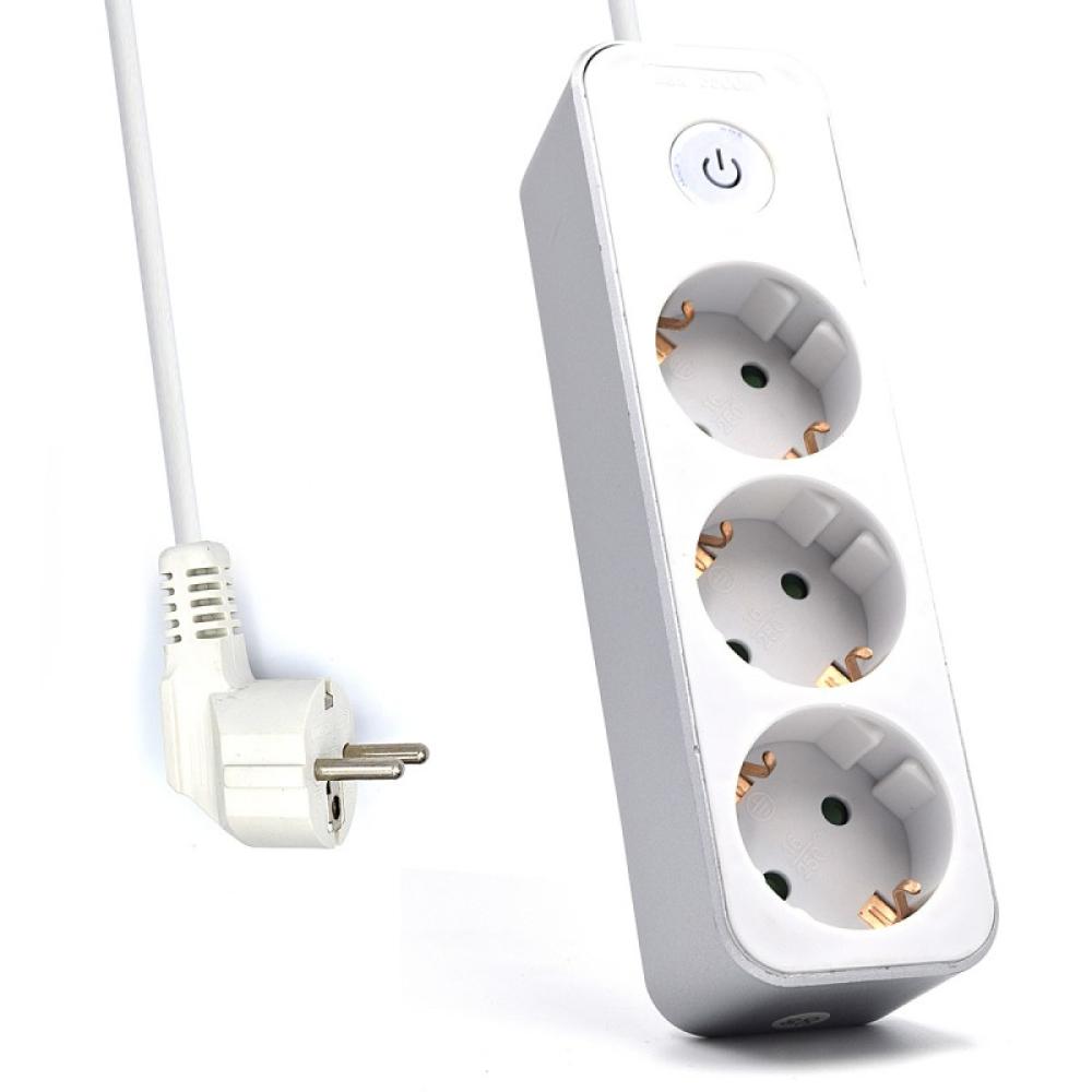 Welly Enjoy IT - WY13163 base múltiple 1,5 m 3 salidas AC Interior Plata, Blanco