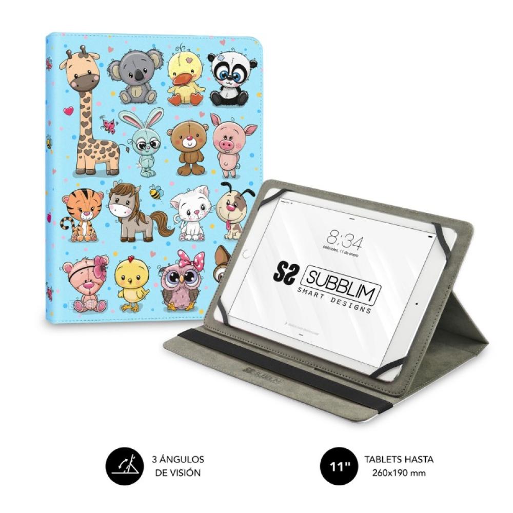 SUBBLIM - Funda Tablet Universal TRENDY CASE ANIMALS 11"