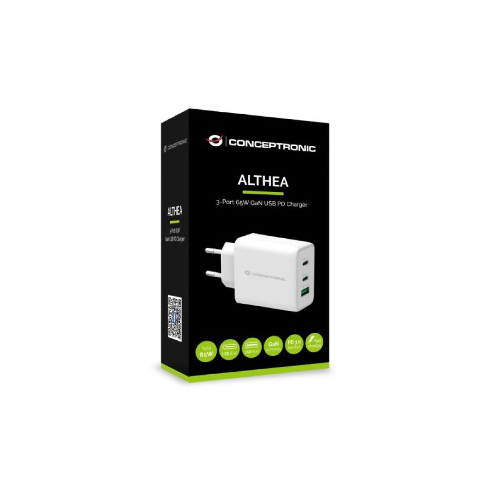 Conceptronic - ALTHEA12W cargador de dispositivo móvil Universal Blanco Corriente alterna Carga rápida Interior