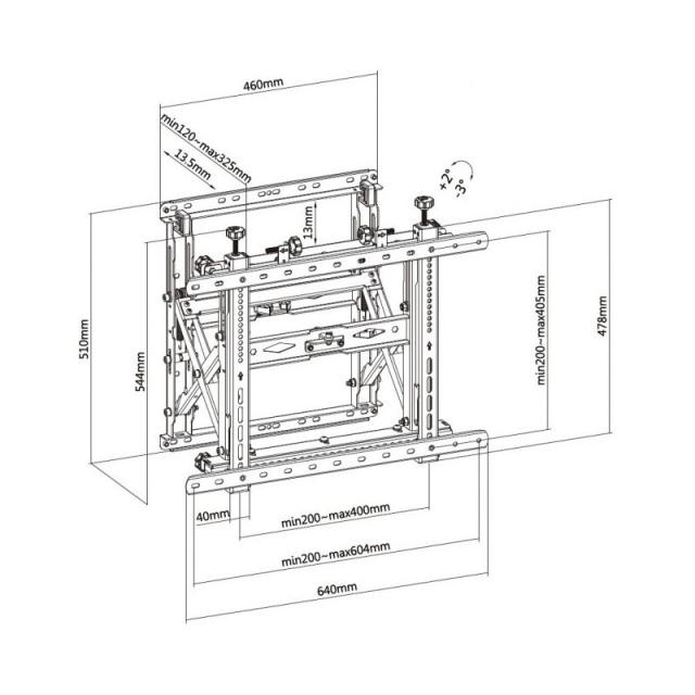 Equip - Soporte de pared para vídeo pop-out de 45"-70