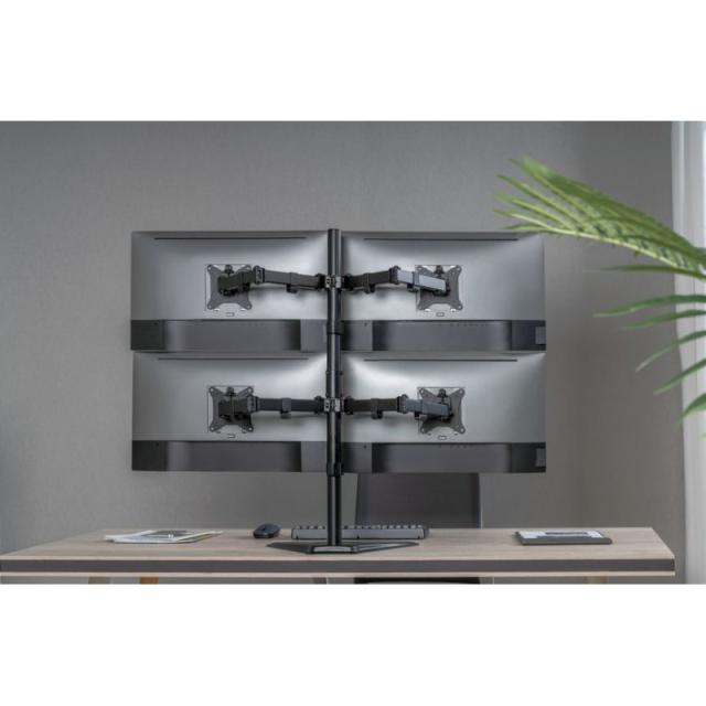 Equip - Soporte de mesa articulado para monitor cuádruple de 17"-32