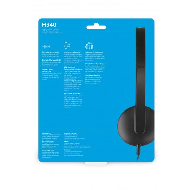 Logitech - 981-000475 auricular y casco Auriculares Alámbrico Diadema Oficina/Centro de llamadas USB tipo A Negro