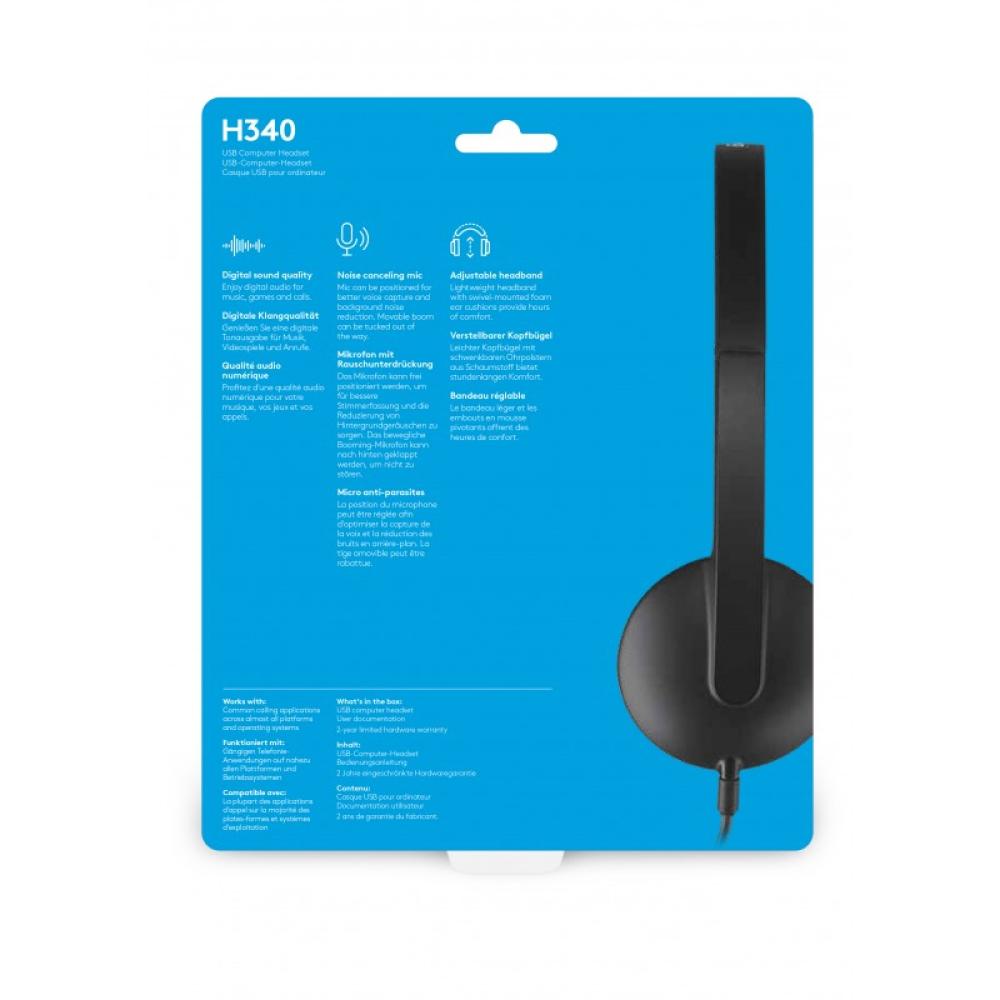 Logitech - 981-000475 auricular y casco Auriculares Alámbrico Diadema Oficina/Centro de llamadas USB tipo A Negro