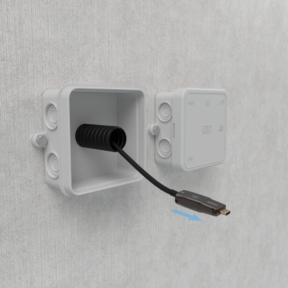 AISENS - Cable Hdmi V2.1 AOC Desmontable Ultra Alta Velocidad / Hec 8K@60Hz 4K@120Hz 4:4:4 48Gbps, A/M-D/A/M, Negro, 50M