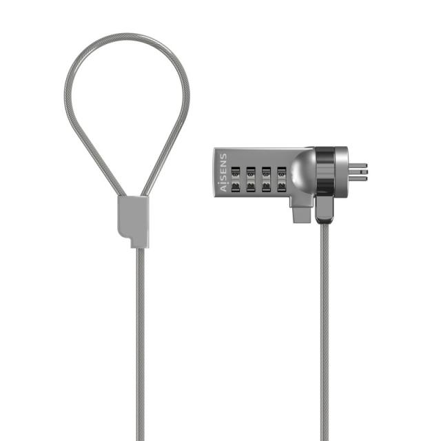 AISENS - Cable de Seguridad con Cerradura de Combinacion para Ordenador, Monitor, Portatil 1.5M