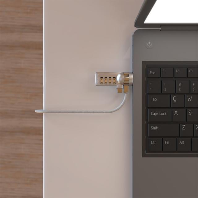 AISENS - Cable de Seguridad con Cerradura de Combinacion para Ordenador, Monitor, Portatil 1.5M