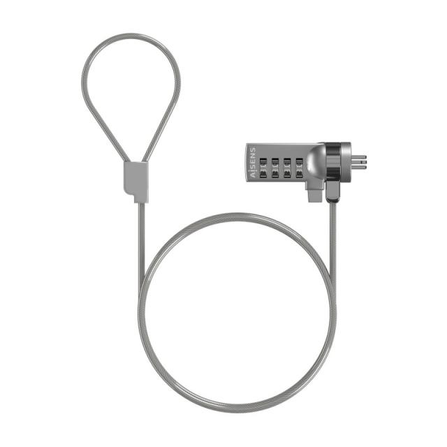 AISENS - Cable de Seguridad con Cerradura de Combinacion para Ordenador, Monitor, Portatil 1.5M