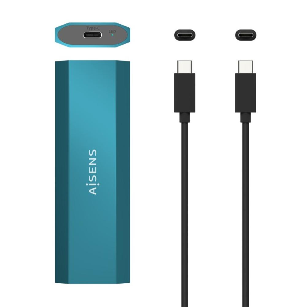 AISENS - Caja Externa M.2 (NGFF) ASM2-019BLU SATA/NVMe a Usb3.1 Gen2, Azul