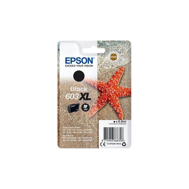 Epson - Singlepack Black 603XL Ink - C13T03A14020