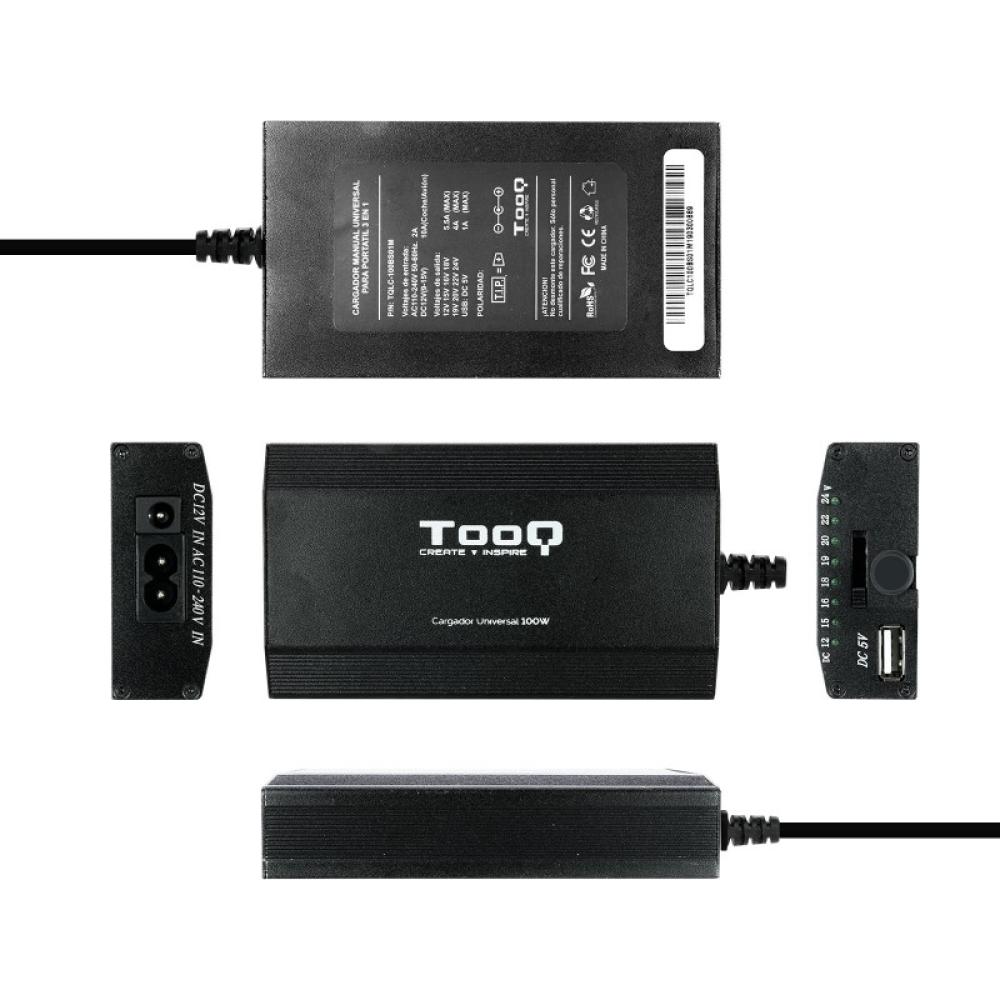 TooQ - CARGADOR UNIVERSAL PORTATIL TQLC-100BS01M 100W 3 EN 1 USB