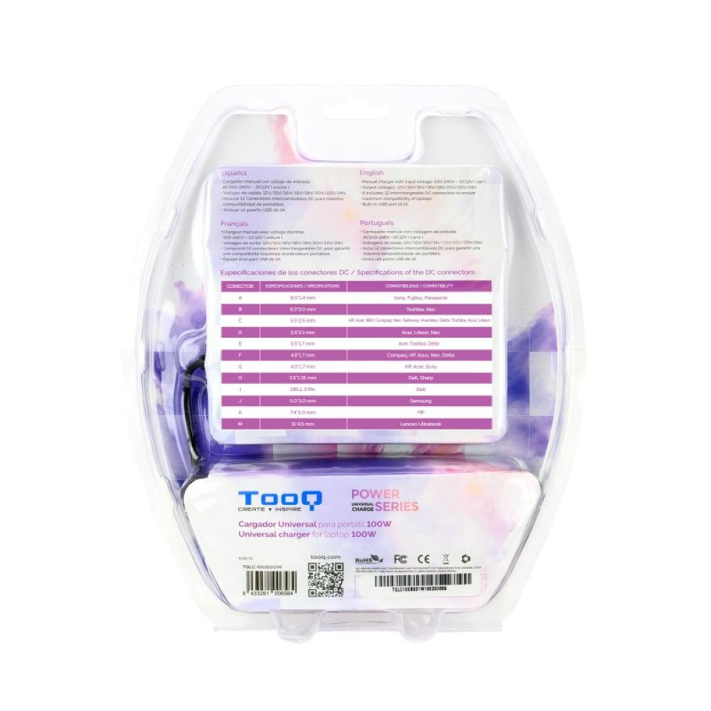 TooQ - CARGADOR UNIVERSAL PORTATIL TQLC-100BS01M 100W 3 EN 1 USB
